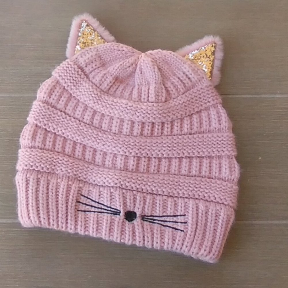 David And Young Beanie With Kitty Ears & Whiskers